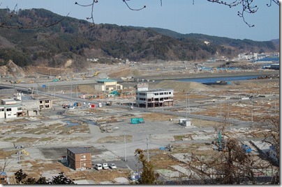 大槌町市街地（城山公園から）