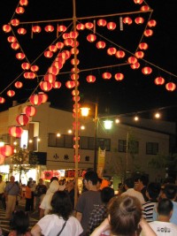 昨年8月のせんまや夜市　伝統行事あかし立て